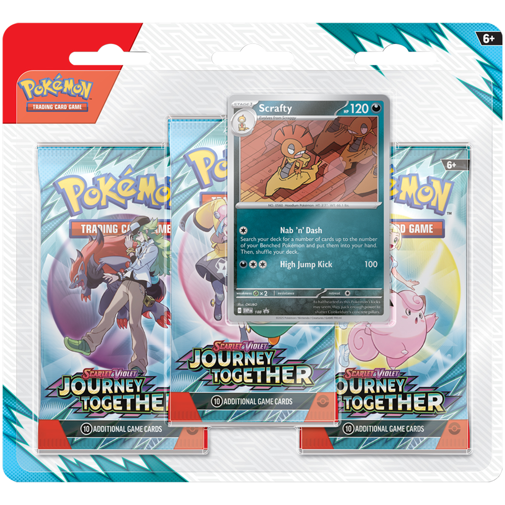 Pokémon TCG - Journey Togerther - 3 Blister Pack (Scrafty)
